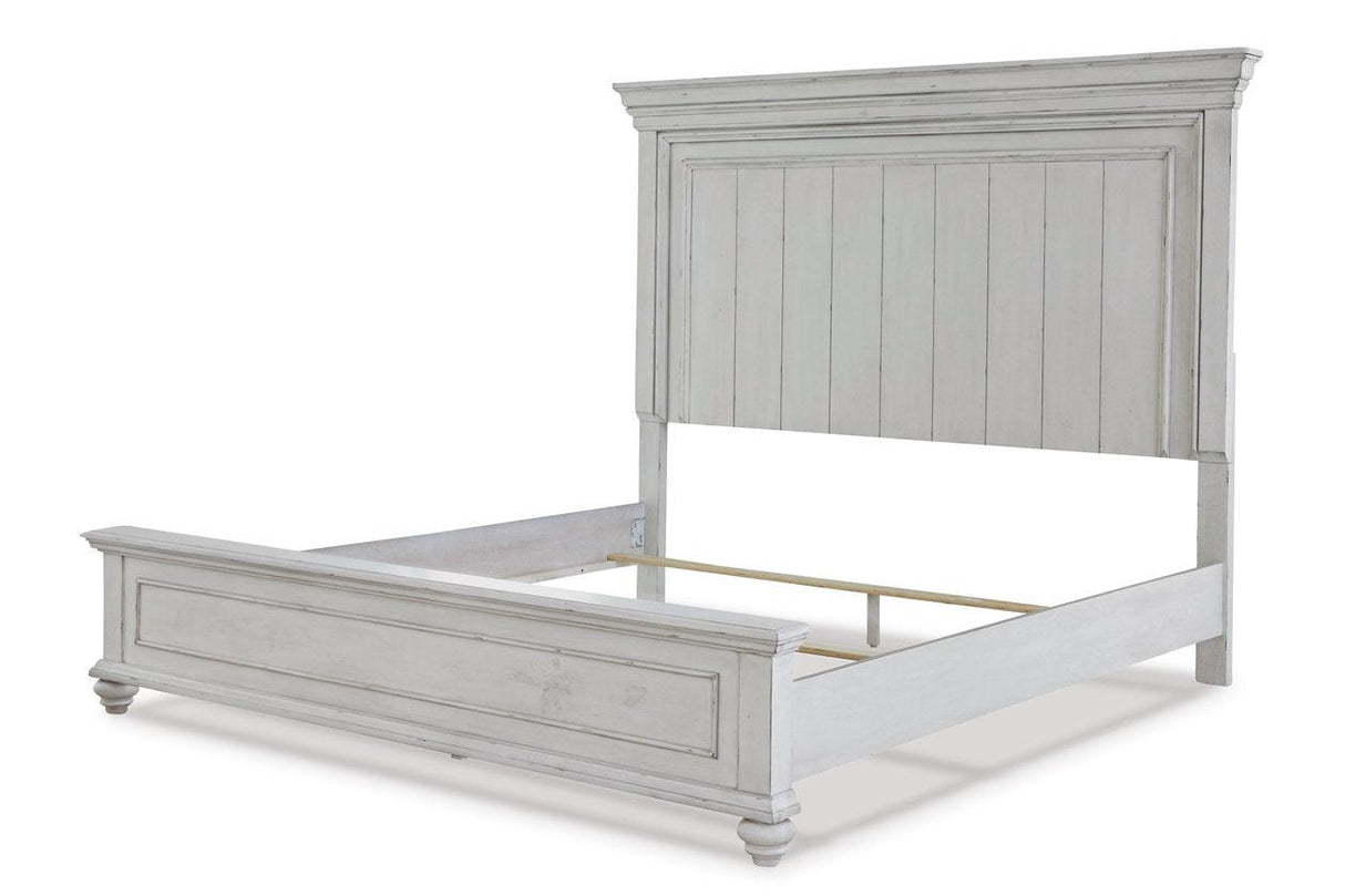 Kanwyn Whitewash Queen Panel Bed by Ashley at Eve Furniture