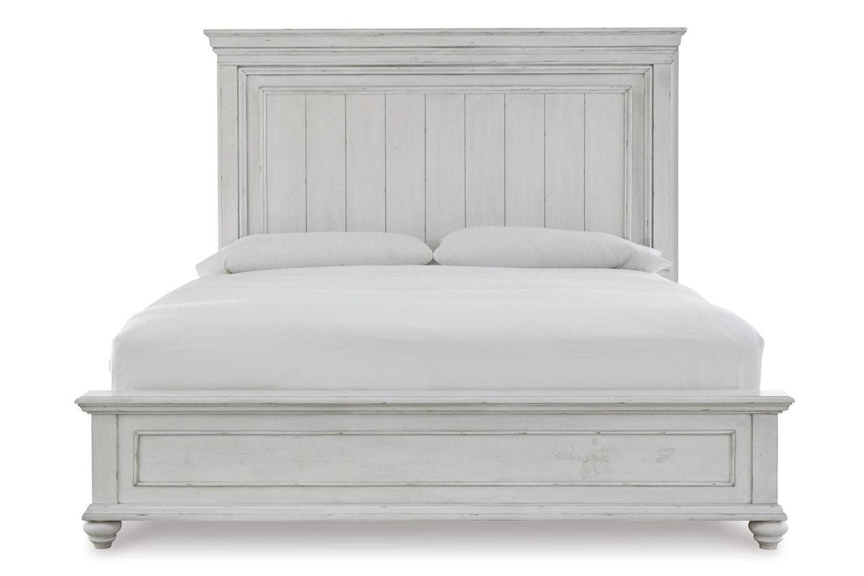 Kanwyn Whitewash Queen Panel Bed by Ashley at Eve Furniture