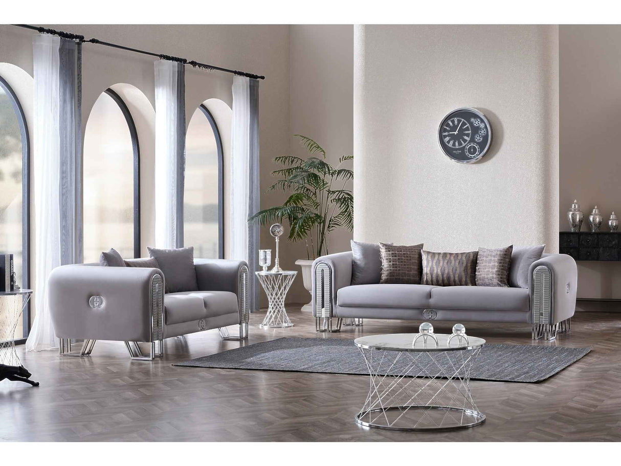Kapadokya 3-pieces (Sofa & Loveseat & Chair) Livingroom Set in Grey by Furnia at Eve Furniture