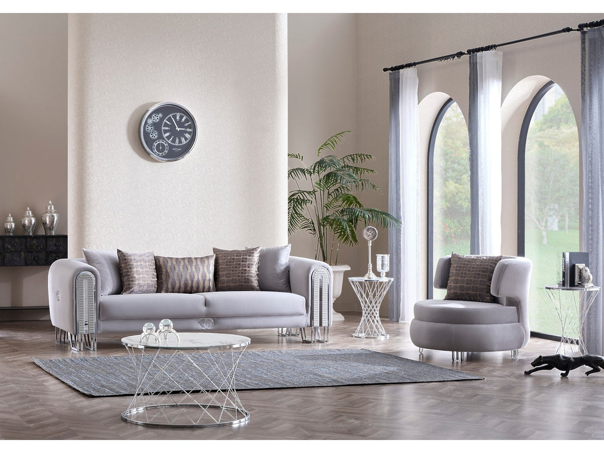 Kapadokya 3-pieces (Sofa & Loveseat & Chair) Livingroom Set in Grey by Furnia at Eve Furniture