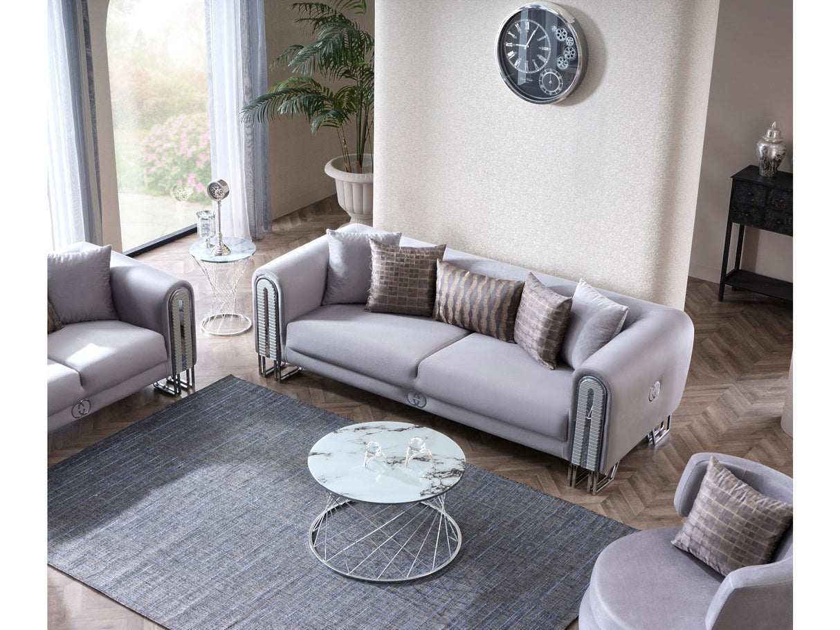 Kapadokya 3-pieces (Sofa & Loveseat & Chair) Livingroom Set in Grey by Furnia at Eve Furniture