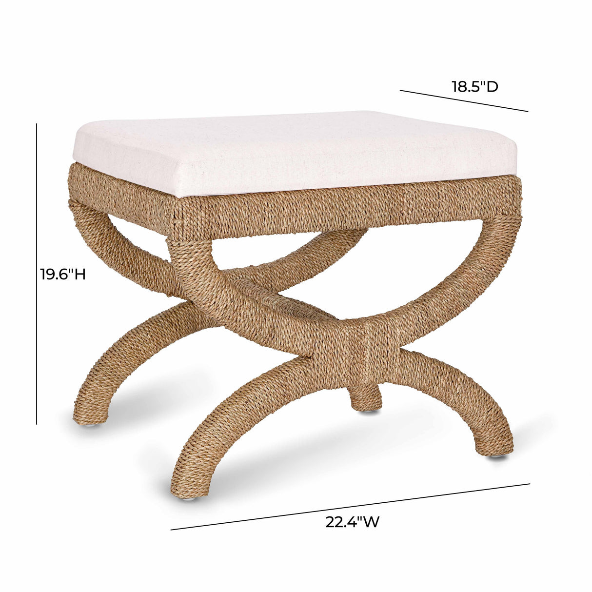 Kappa Natural Rattan Stool by TOV Furniture at Eve Furniture