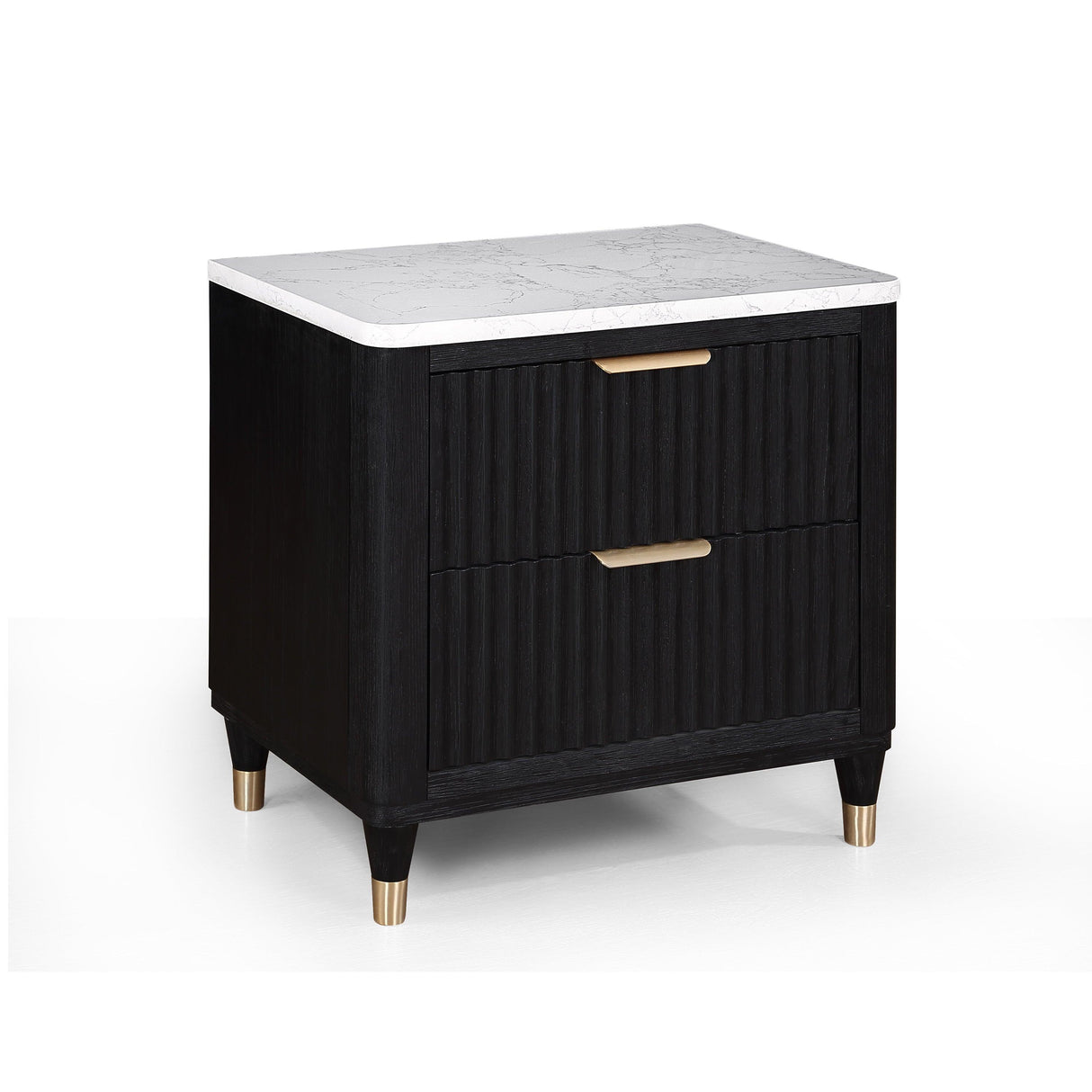 Kara Black Nightstand by Crown Mark at Eve Furniture
