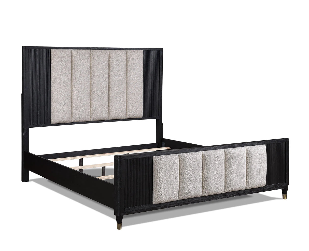 Kara Black Queen Panel Bed by Crown Mark at Eve Furniture