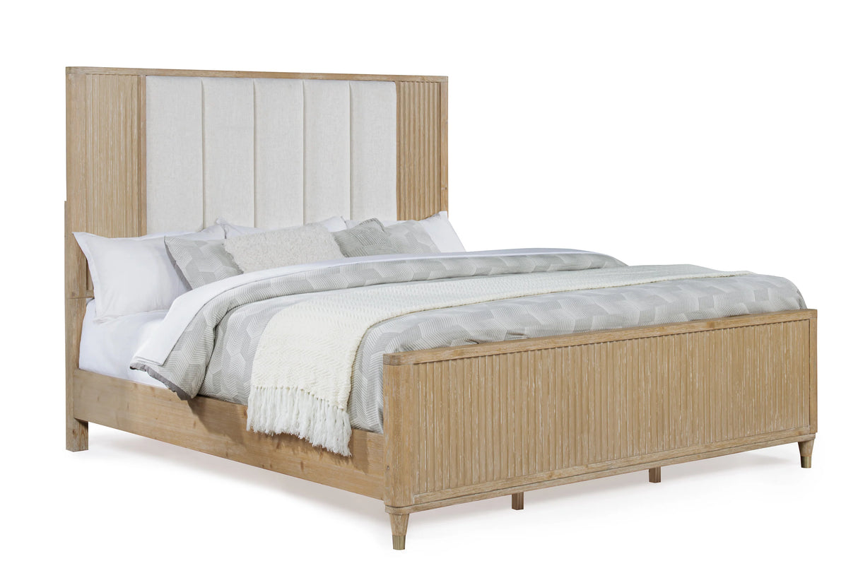 Kara Cerused Natural Bedroom Set by Crown Mark at Eve Furniture