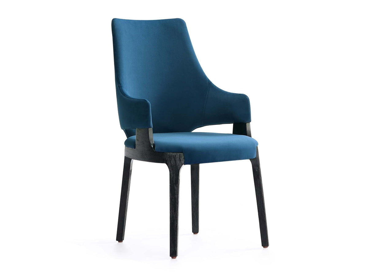 Kara Dining Arm Chair in Blue by Manhattan Comfort at Eve Furniture
