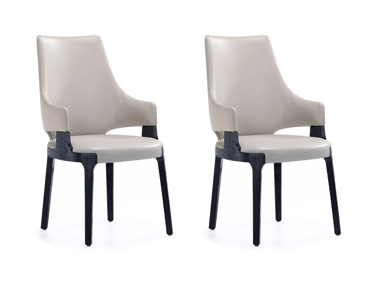 Kara Dining Arm Chair in Light Grey (set of 2) by Manhattan Comfort at Eve Furniture