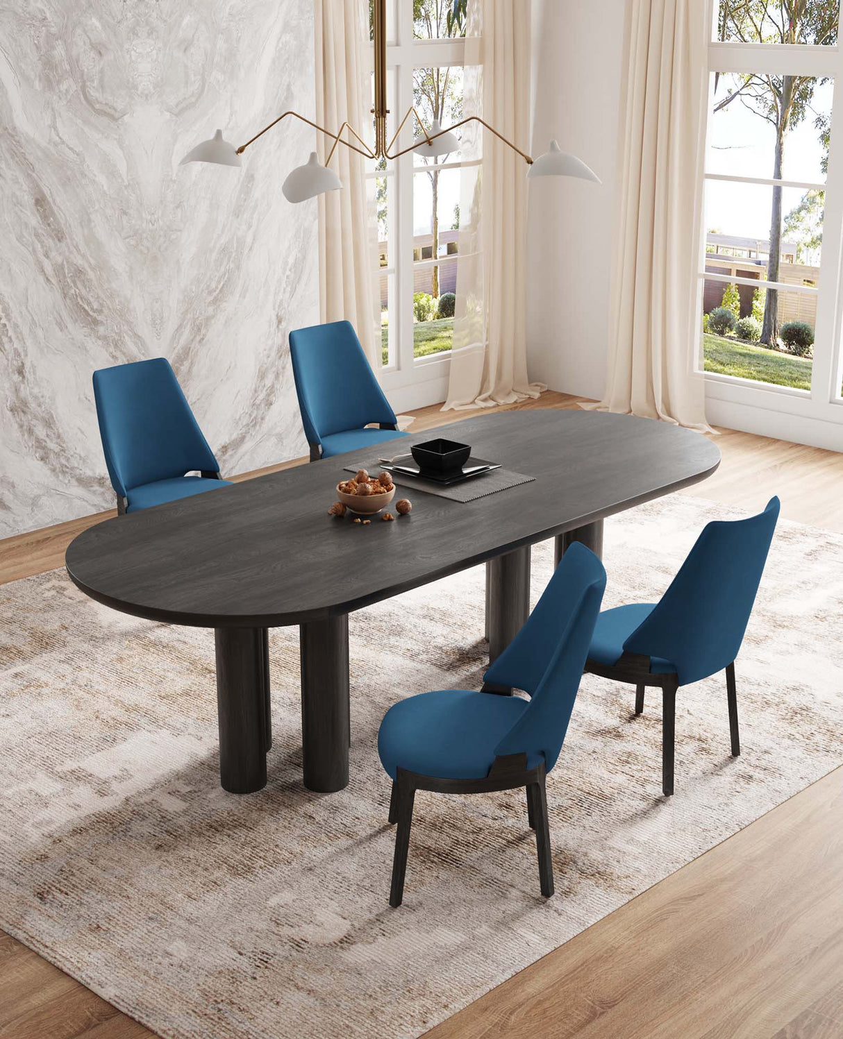 Kara Dining Side Chair in Blue (set of 4) by Manhattan Comfort at Eve Furniture