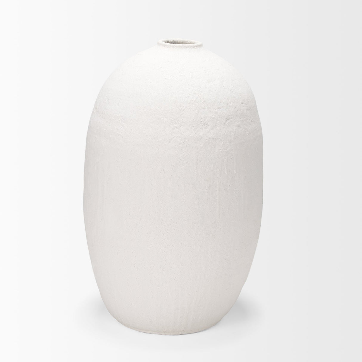 Karakum II Large White Textured Ceramic Vase by Mercana at Eve Furniture