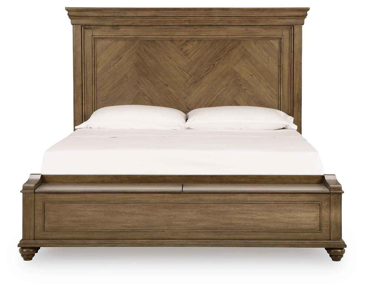 Karallin Medium Brown California King Panel Storage Bed by Ashley at Eve Furniture