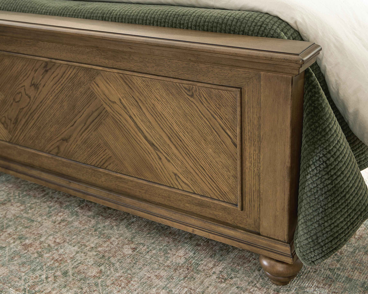 Karallin Medium Brown King Panel Bed by Ashley at Eve Furniture