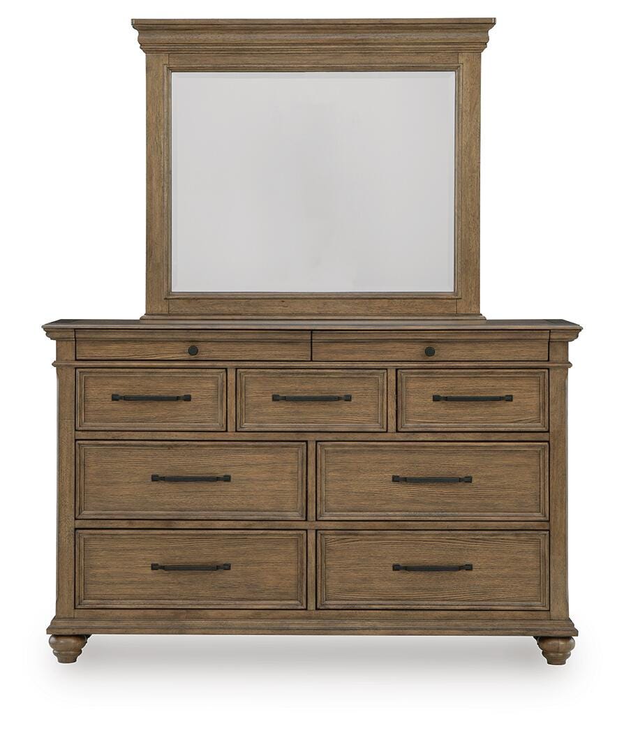 Karallin Medium Brown Panel Bedroom Set by Ashley at Eve Furniture