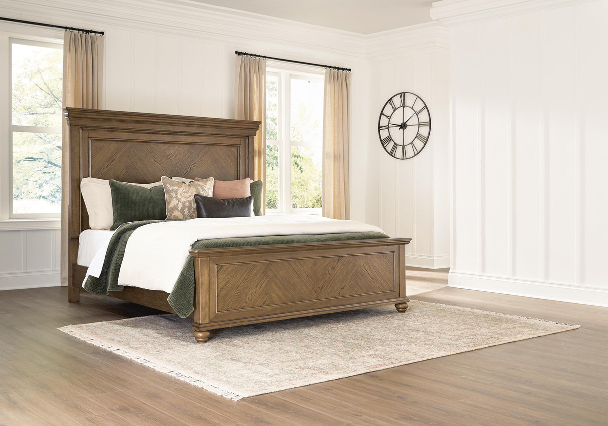 Karallin Medium Brown Panel Bedroom Set by Ashley at Eve Furniture