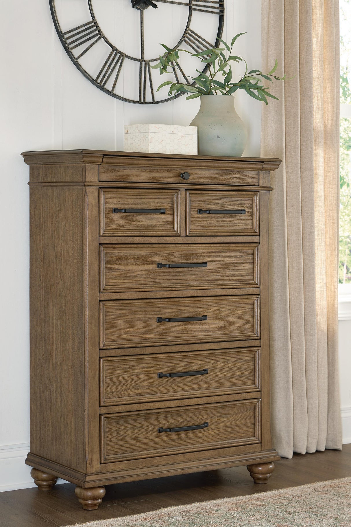 Karallin Medium Brown Panel Bedroom Set by Ashley at Eve Furniture