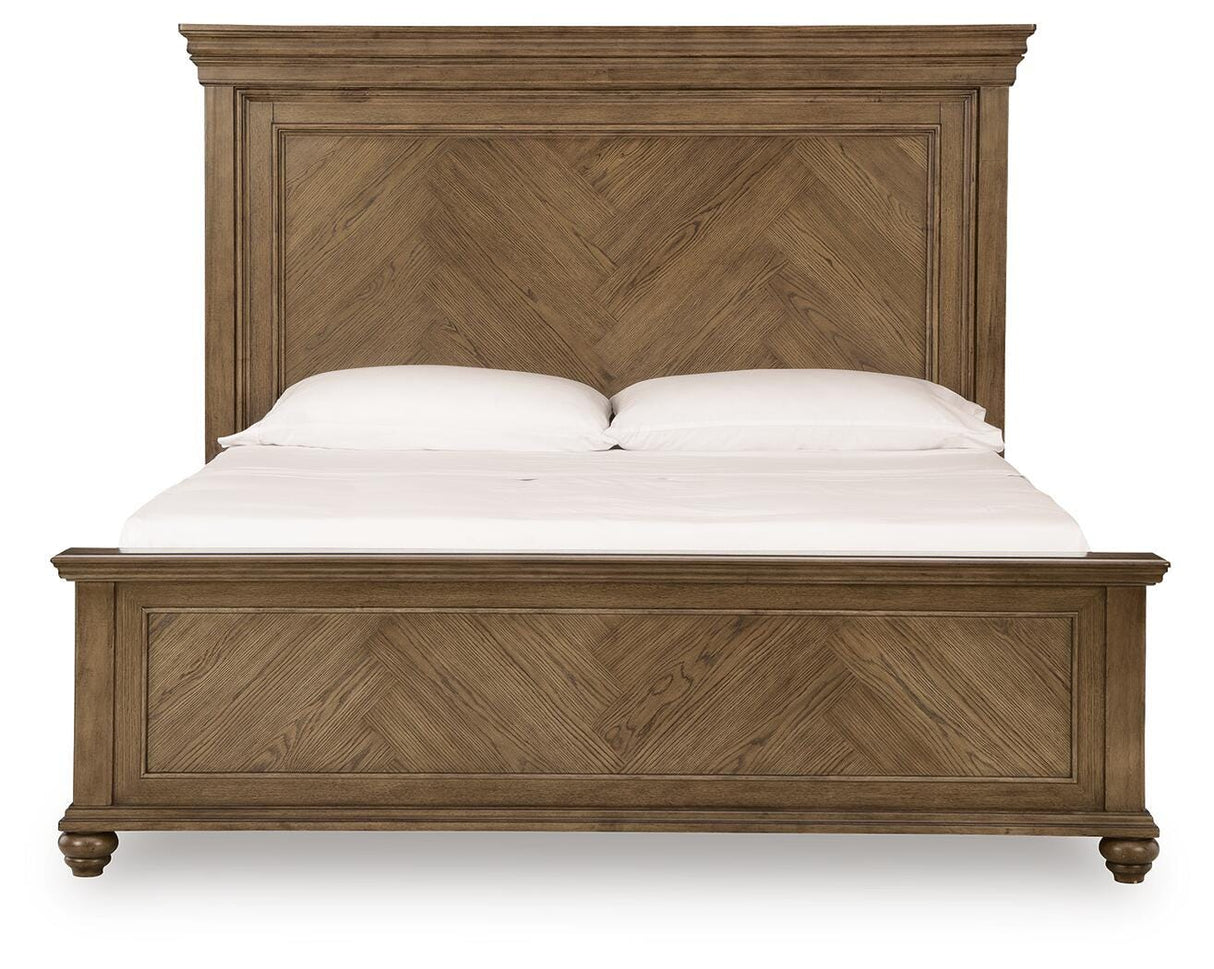 Karallin Medium Brown Panel Bedroom Set by Ashley at Eve Furniture