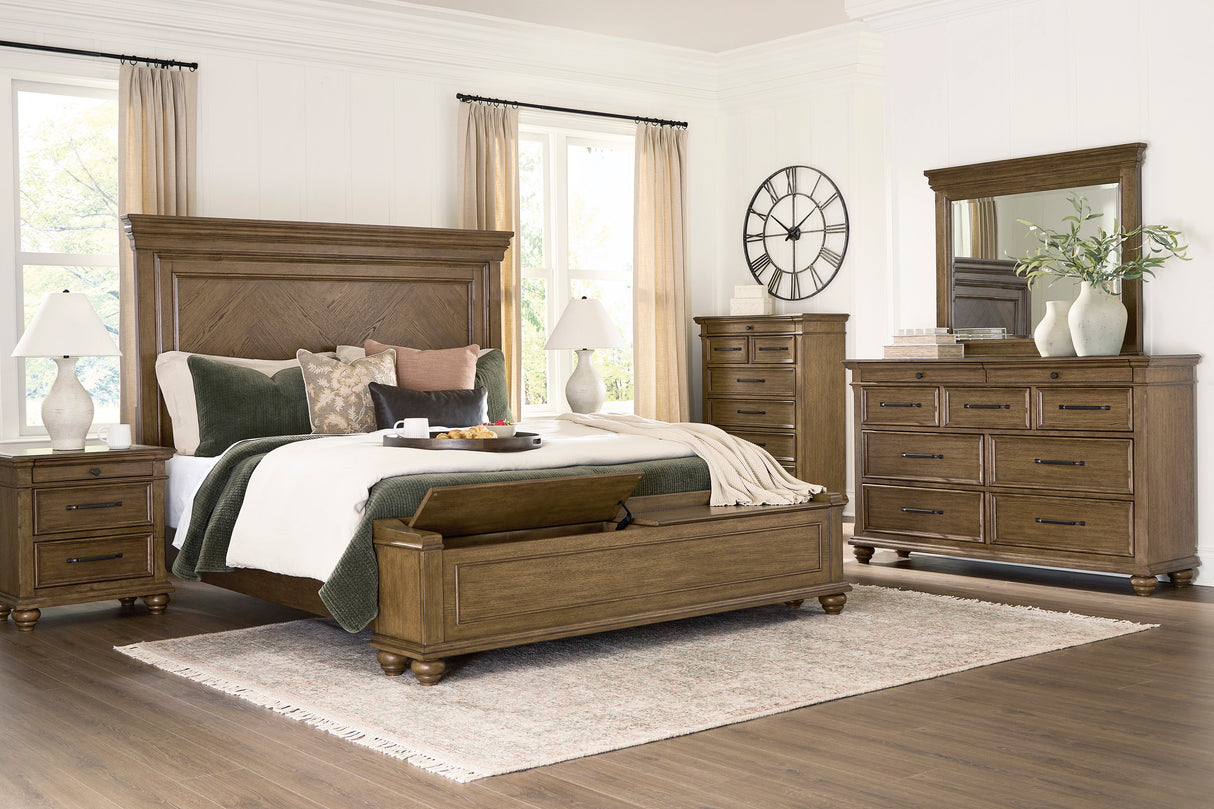 Karallin Medium Brown Storage Panel Bedroom Set by Ashley at Eve Furniture