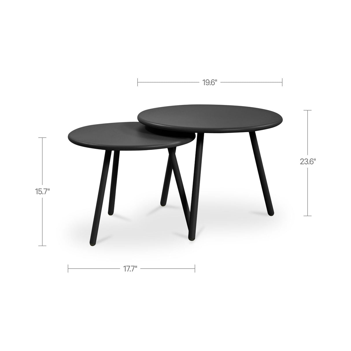 Kari Black Outdoor Nesting Coffee Table by Moe's Home at Eve Furniture