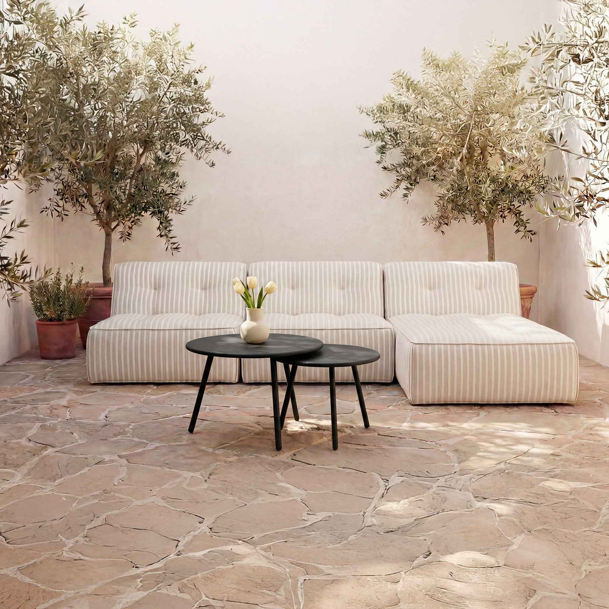 Kari Black Outdoor Nesting Coffee Table by Moe's Home at Eve Furniture