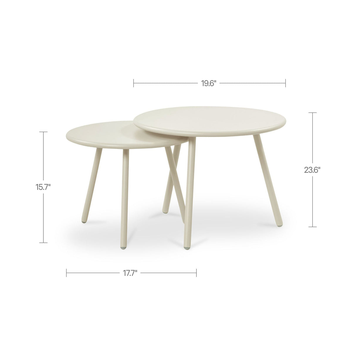 Kari Cream Outdoor Nesting Coffee Table by Moe's Home at Eve Furniture