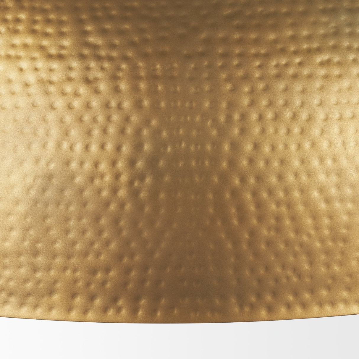 Karina 36" Round Brass-tone Hammered Metal Dome Pendant Light by Mercana at Eve Furniture