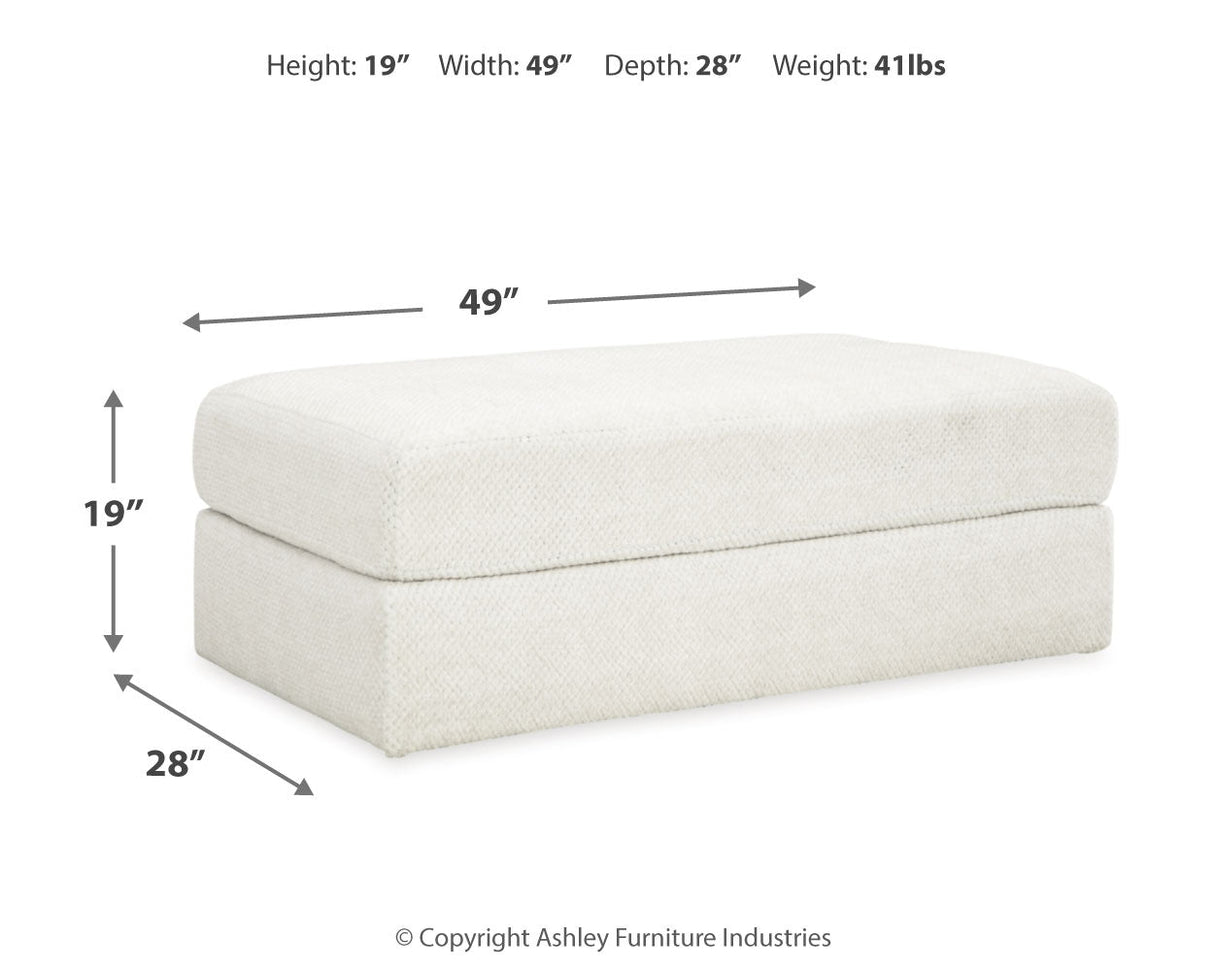 Karinne Linen Chair and Ottoman by Ashley at Eve Furniture