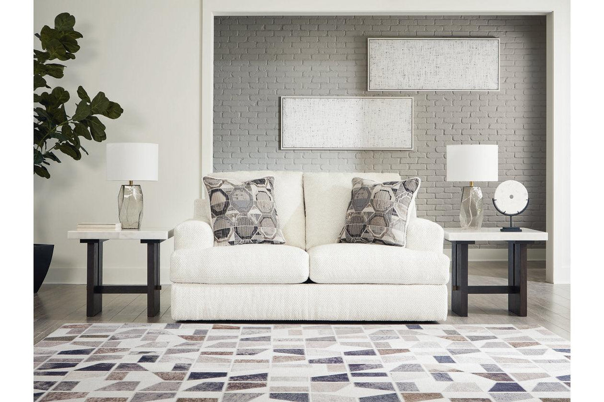 Karinne Linen Loveseat and Chair by Ashley at Eve Furniture