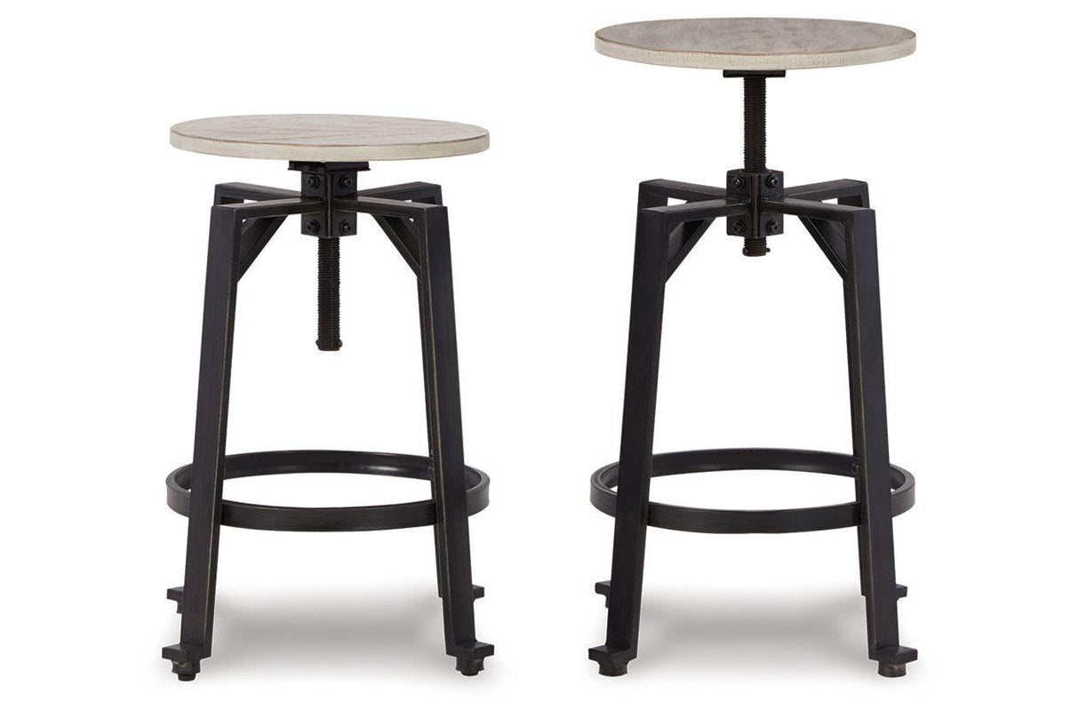 Karisslyn Whitewash/Black Counter Height Stool, Set of 2 by Ashley at Eve Furniture