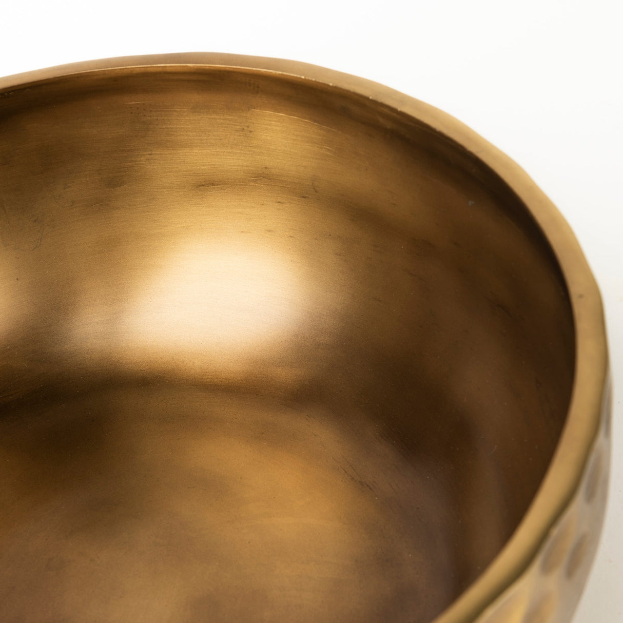 Karmel 12L x 12W Gold Hammered Aluminum Bowl by Mercana at Eve Furniture