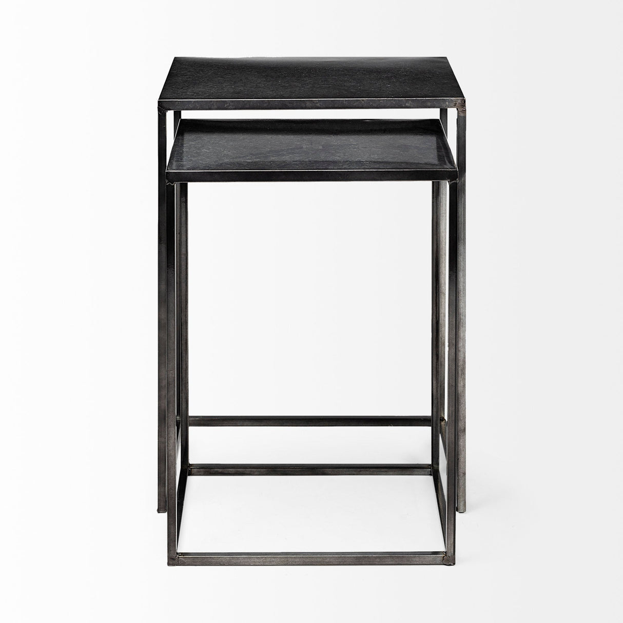 Kasey (Set of 2) Galvanized Metal Nesting Accent Tables by Mercana at Eve Furniture