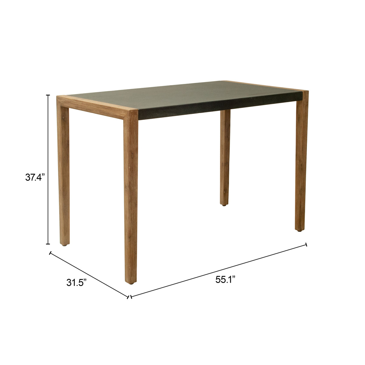 Kata Gray Outdoor Counter Table by Zuomod at Eve Furniture