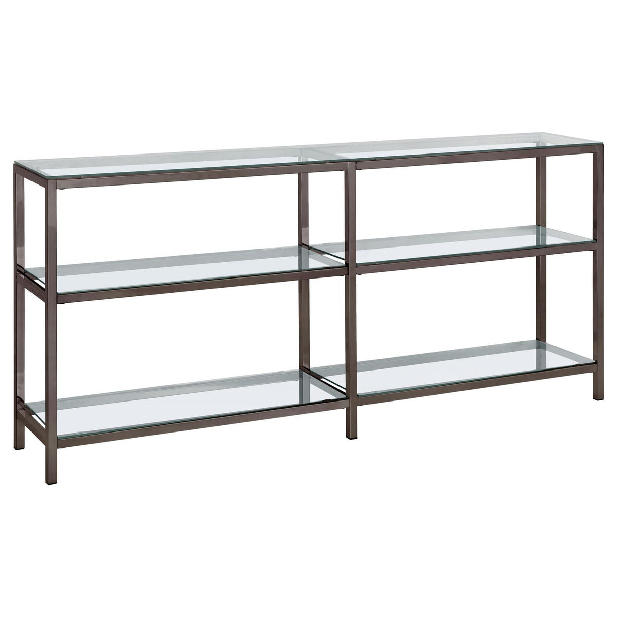 Kate Black Nickel 2-Tier Bookcase by Coaster at Eve Furniture