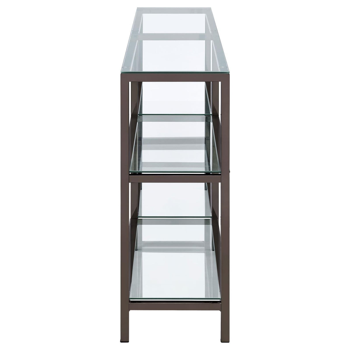 Kate Black Nickel 2-Tier Bookcase by Coaster at Eve Furniture