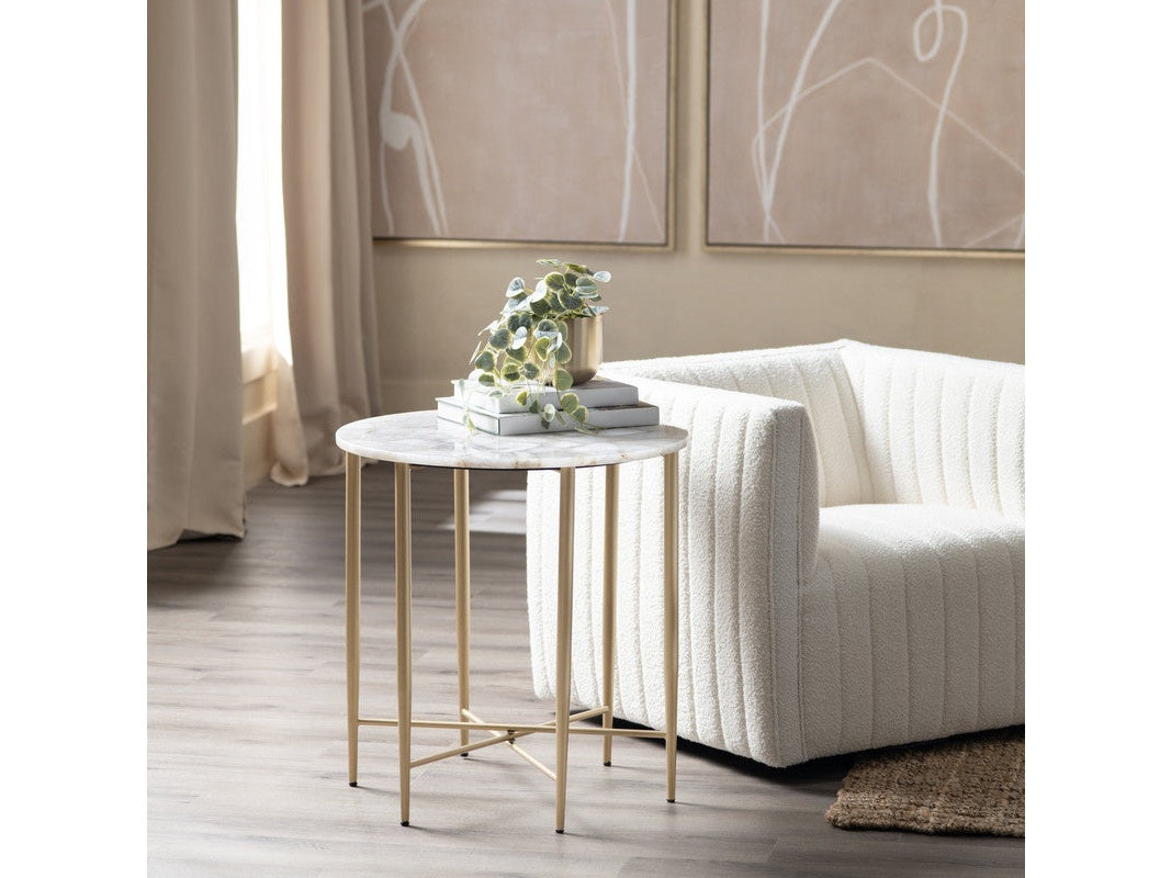 Katherine Gold/White Accent Table by Crestview at Eve Furniture