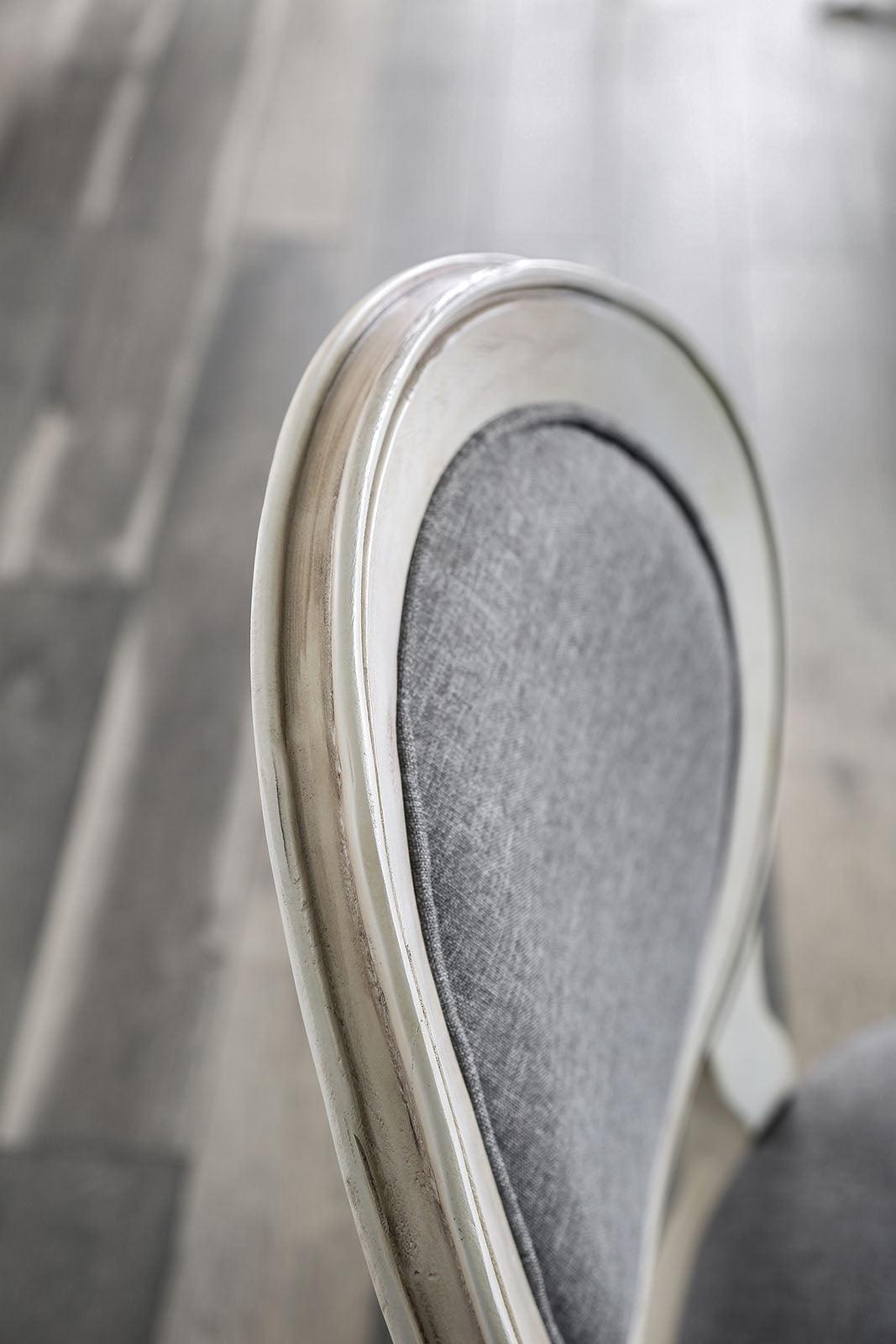 Kathryn Antique White/Gray Side Chair (2/Ctn) by Furniture of America at Eve Furniture