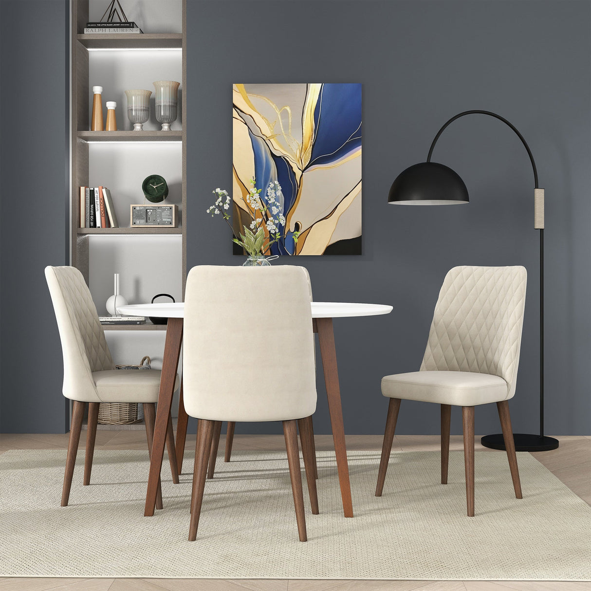 Katie Beige Velvet Dining Chair (Set Of 2) by Ashcroft Imports at Eve Furniture