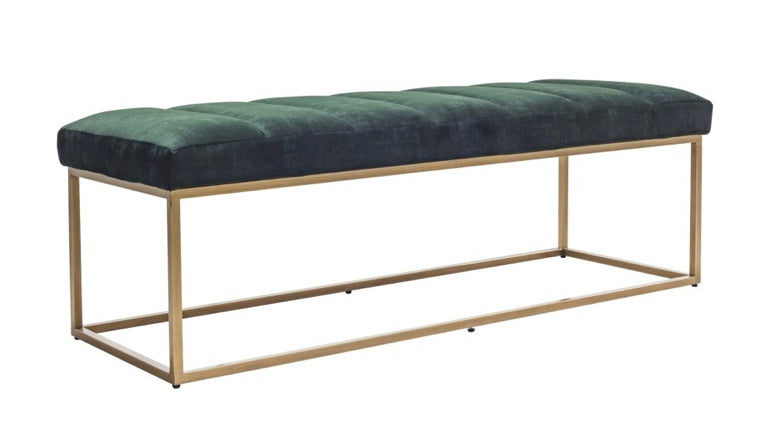 Katie Leather Bench Green by Moe's Home at Eve Furniture