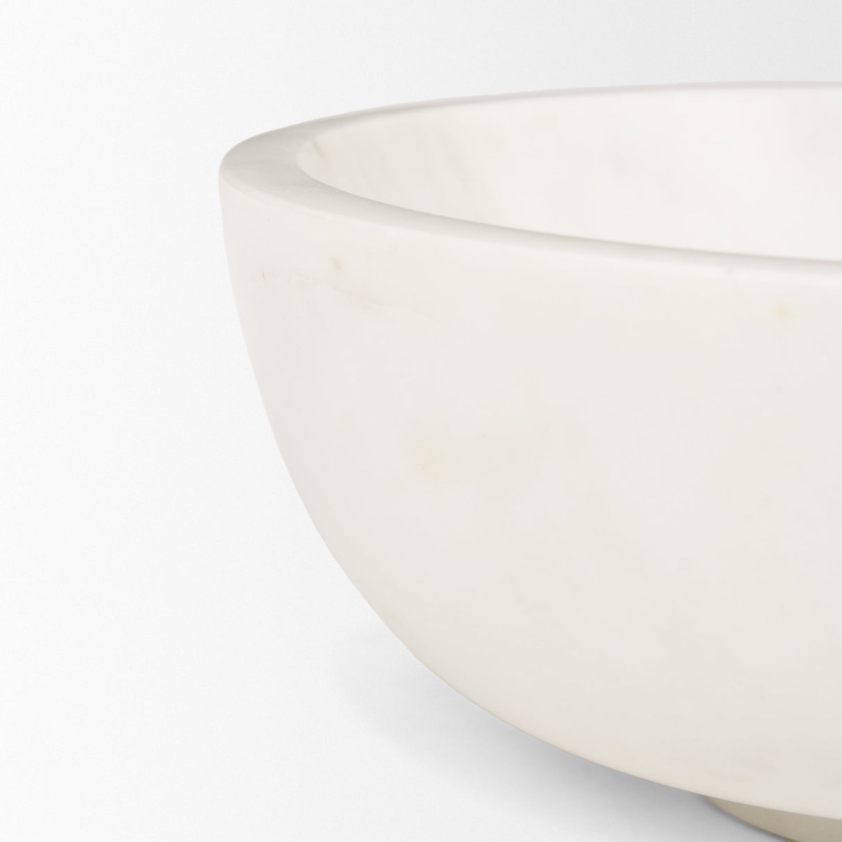 Katora Large Premium Solid White Marble Bowl by Mercana at Eve Furniture