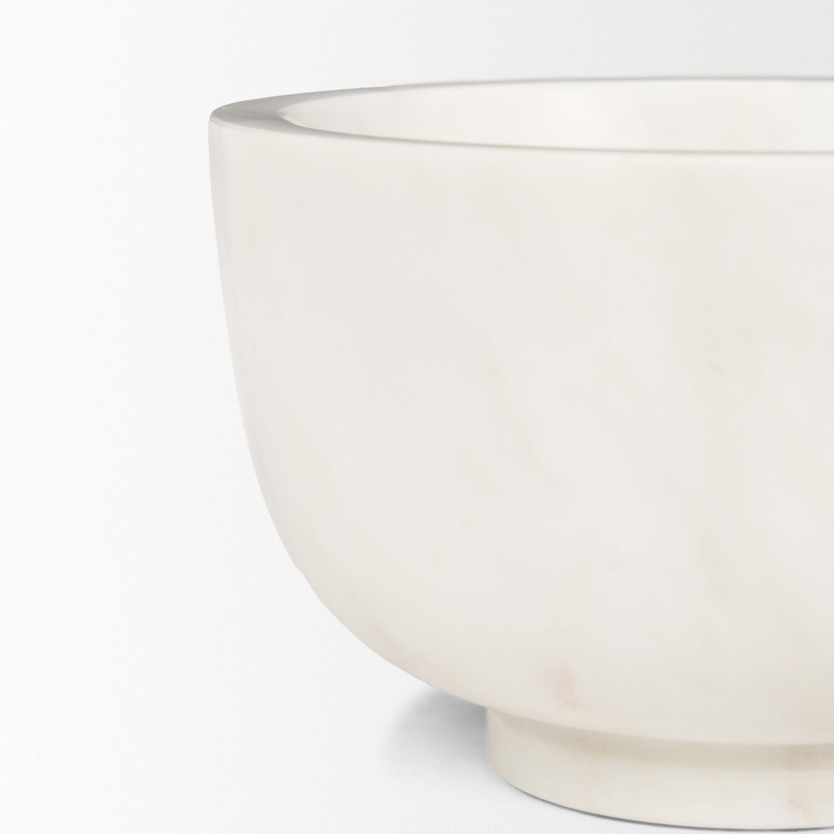 Katora Small Premium Solid White Marble Bowl by Mercana at Eve Furniture