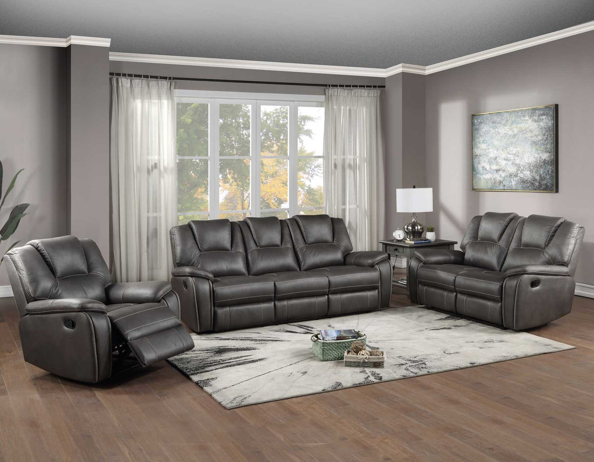 Katrine Charcoal 3-Piece Manual Reclining Set by Steve Silver at Eve Furniture