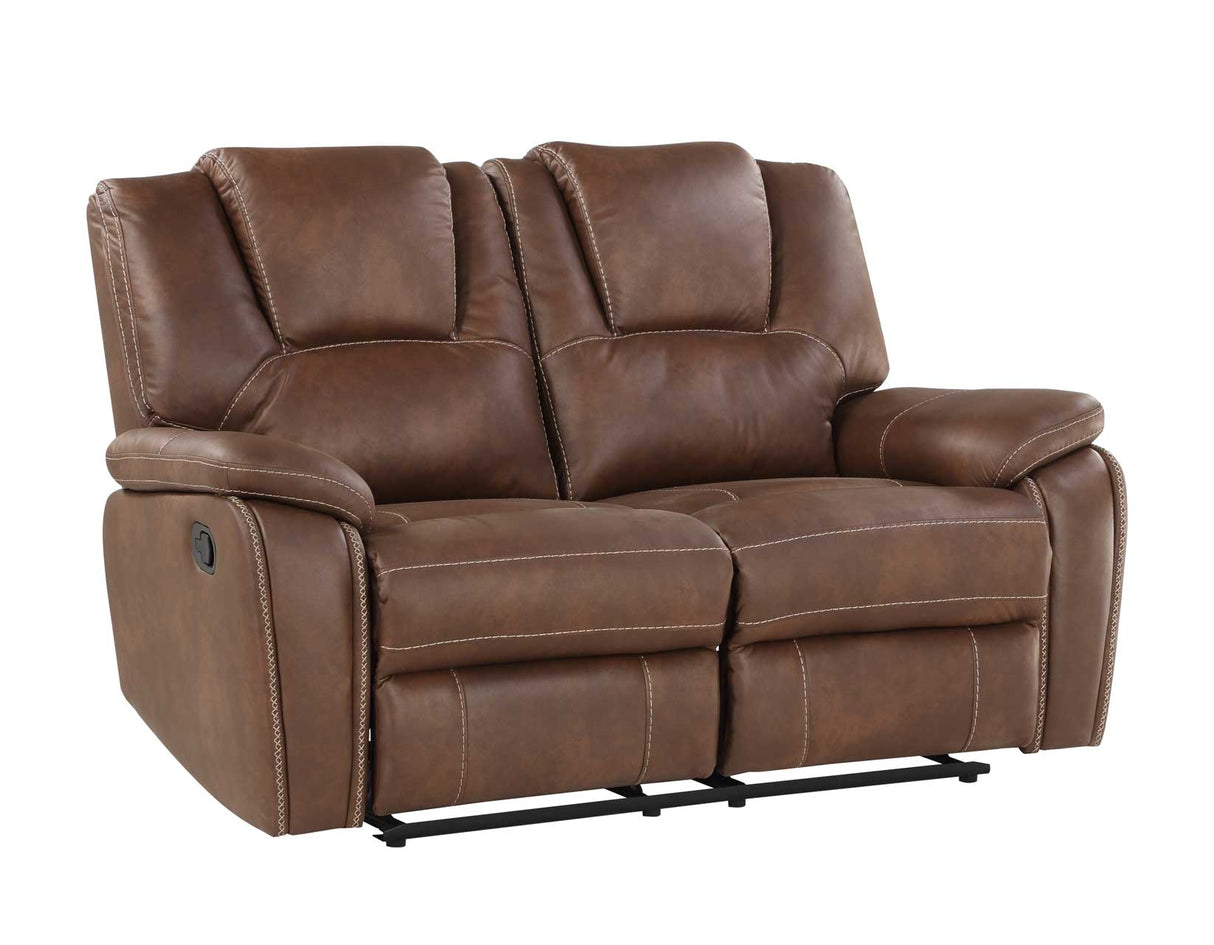 Rudger Chestnut Manual Reclining Loveseat by Steve Silver at Eve Furniture