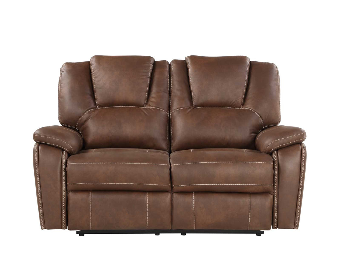 Rudger Chestnut Manual Reclining Loveseat by Steve Silver at Eve Furniture