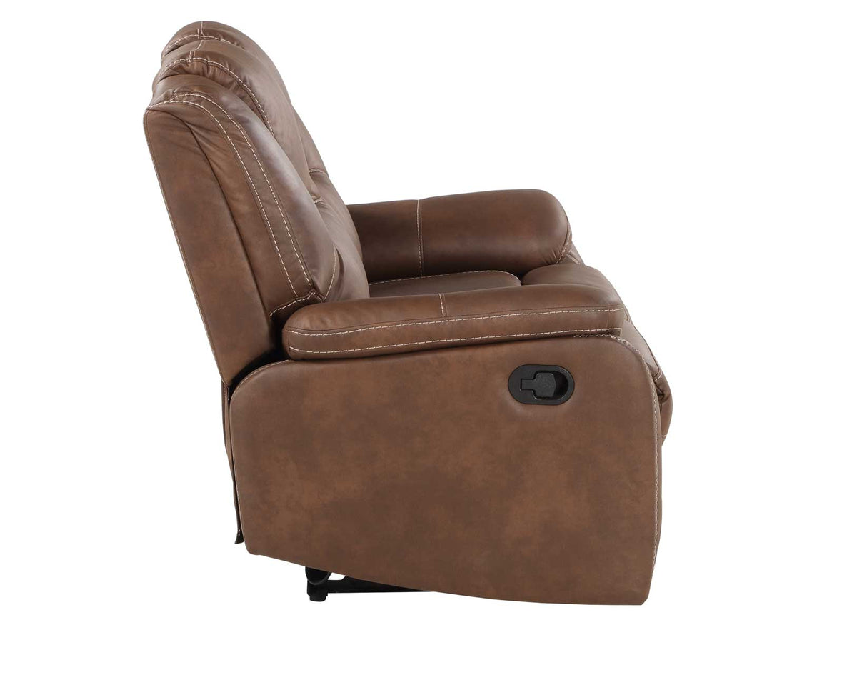 Rudger Chestnut Manual Reclining Loveseat by Steve Silver at Eve Furniture