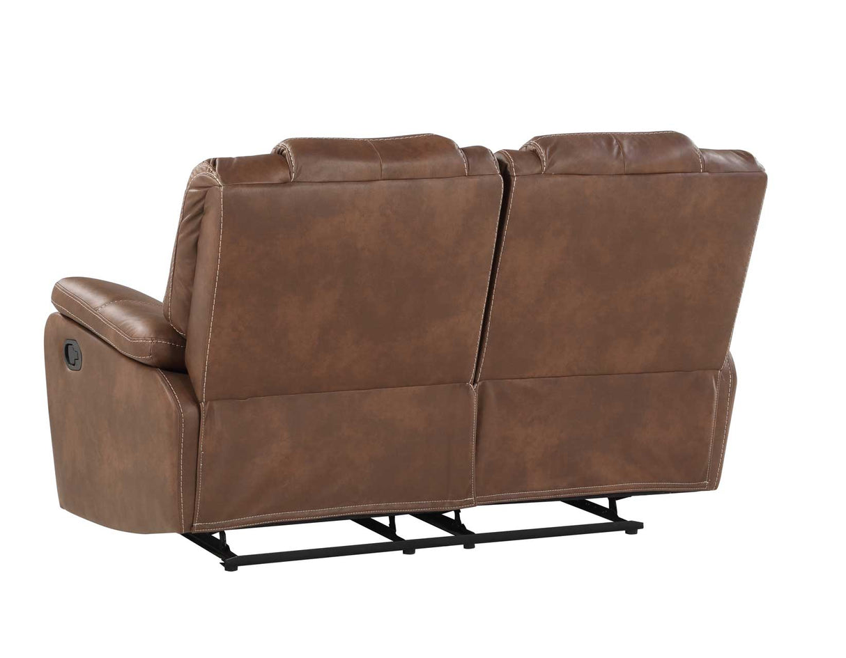 Rudger Chestnut Manual Reclining Loveseat by Steve Silver at Eve Furniture