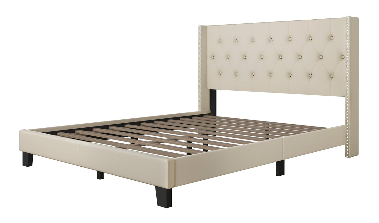 Katy Beige Twin Platform Bed by Happy Homes at Eve Furniture