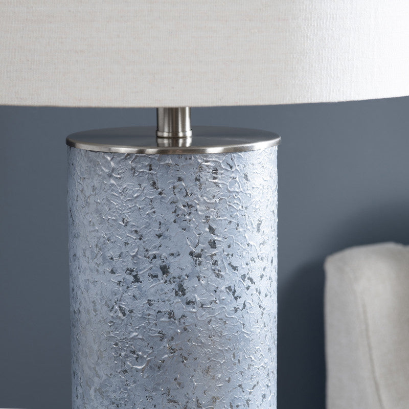 Katz Blue/Oatmeal Cylinder Table Lamp (Set of 2) by Crestview at Eve Furniture