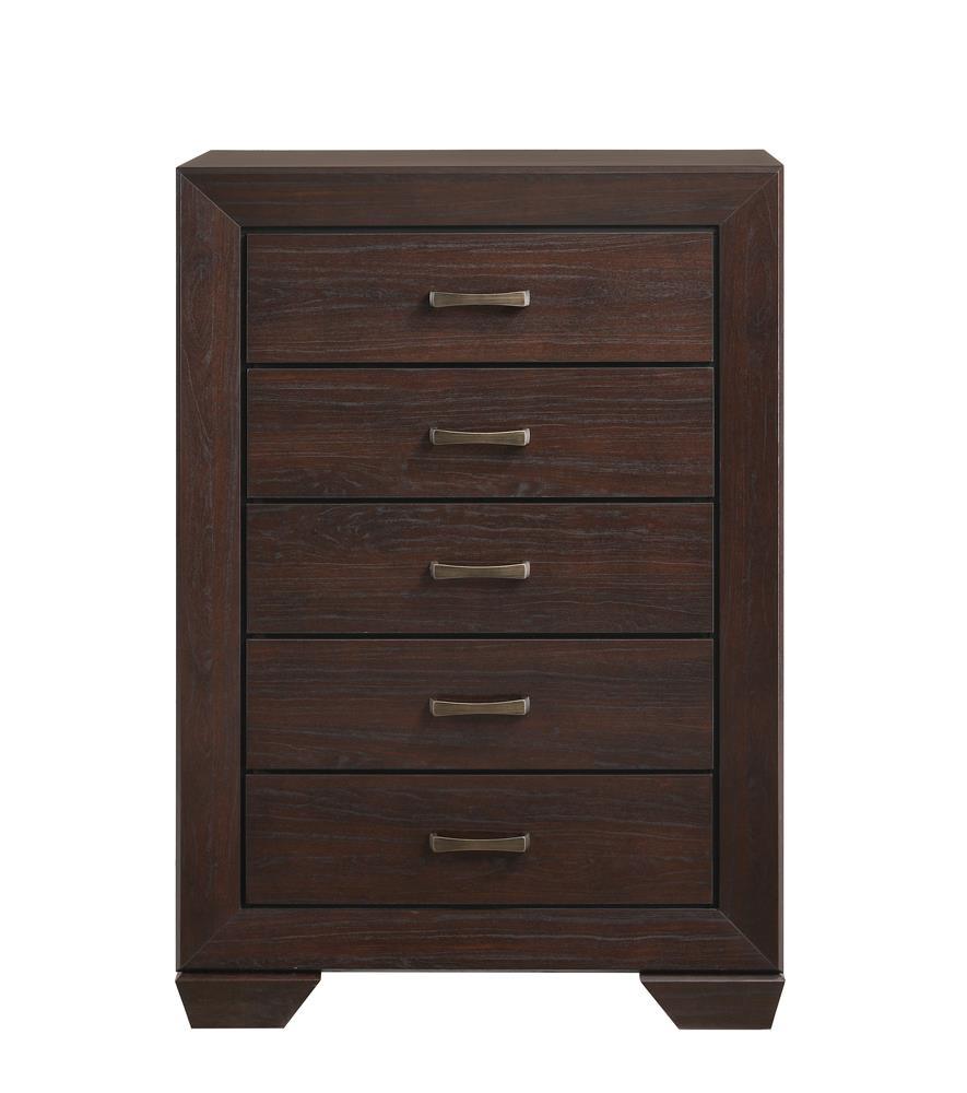 Kauffman Dark Cocoa 5-Drawer Chest by Coaster at Eve Furniture
