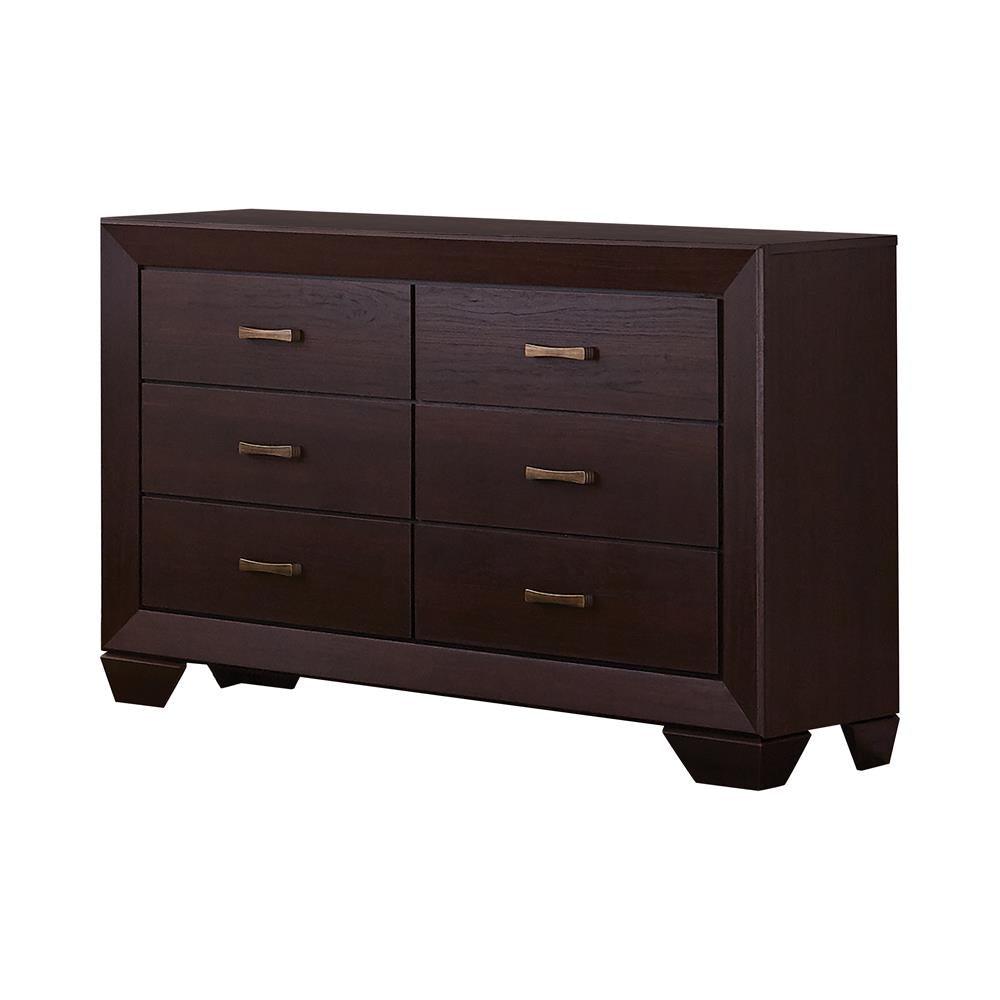 Kauffman Dark Cocoa 6-Drawer Dresser by Coaster at Eve Furniture