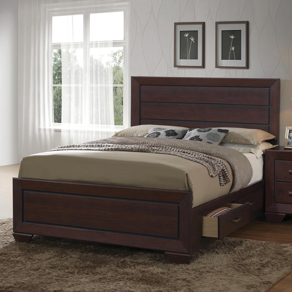 Kauffman Dark Cocoa Eastern King Storage Bed by Coaster at Eve Furniture