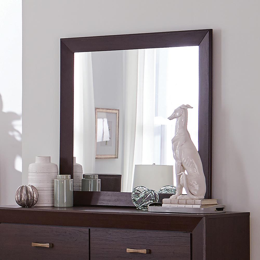 Kauffman Dark Cocoa Rectangular Mirror by Coaster at Eve Furniture