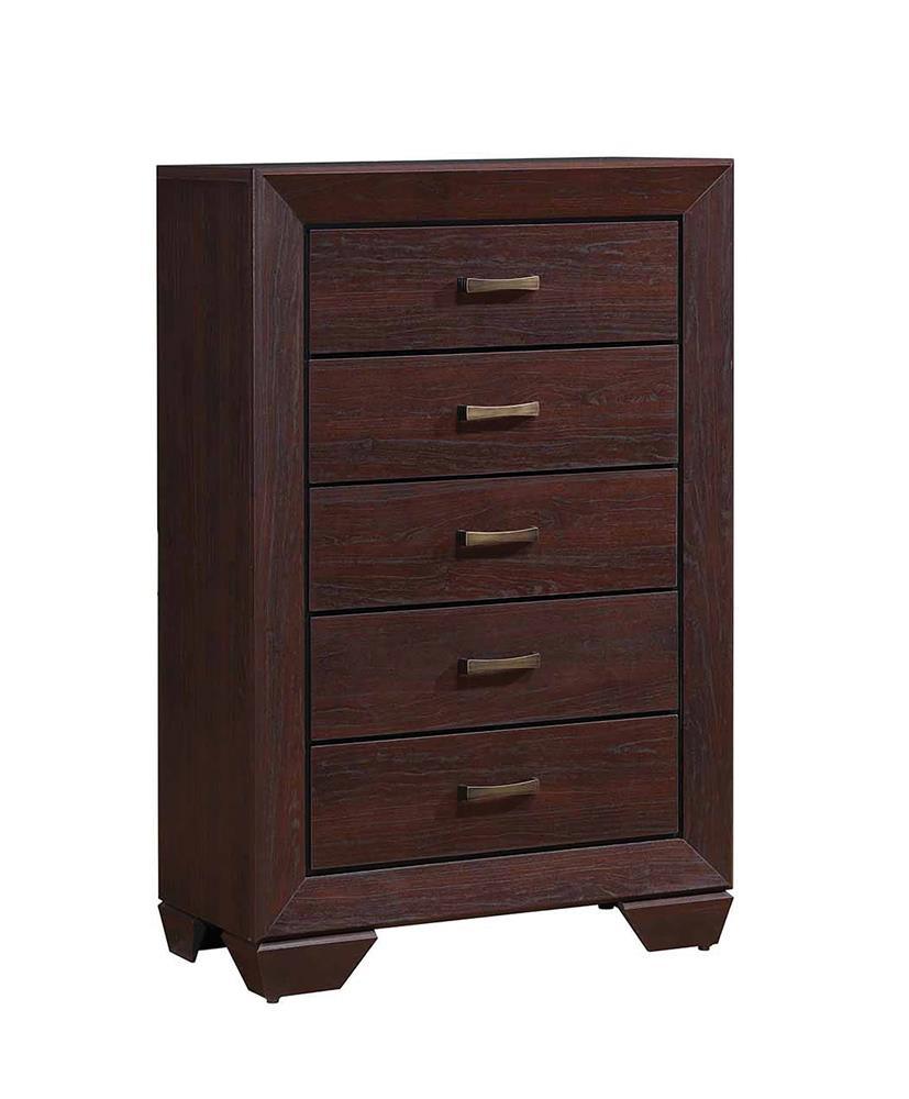 Kauffman Dark Cocoa 5-Drawer Chest by Coaster at Eve Furniture